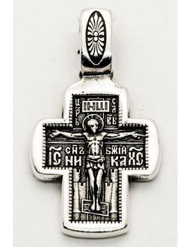 Серебряный крест с Распятием  Ангел...