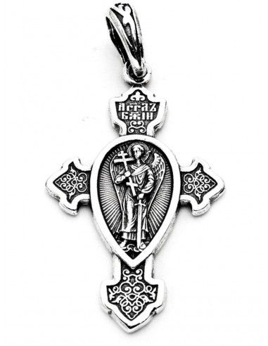 Образок Крест серебряный Подес Ангел...